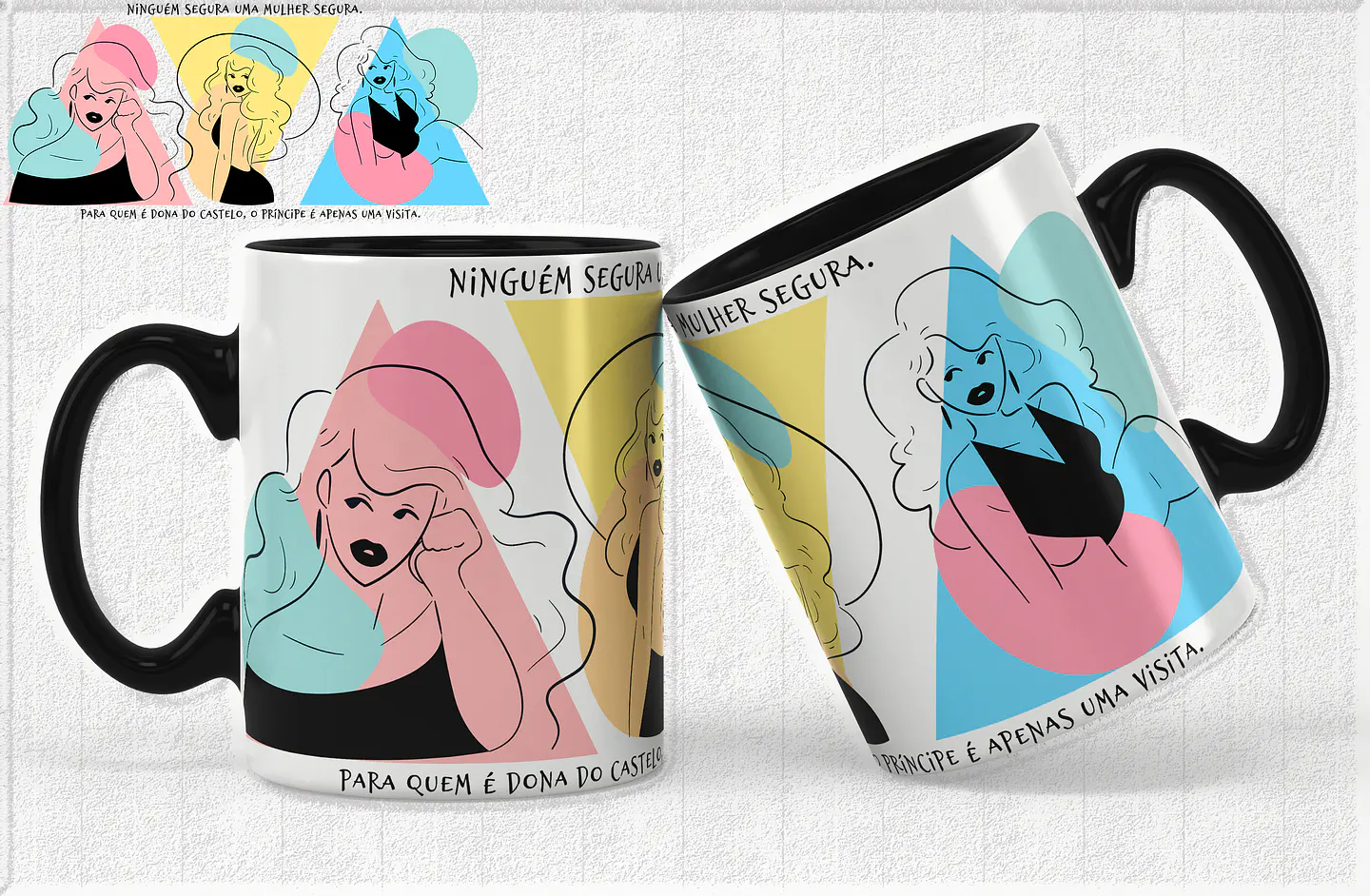 14 Artes para Caneca Empoderamento Feminino Arquivos Editável 7