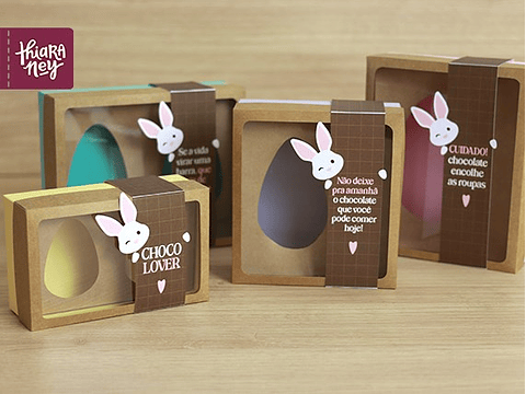 Arquivo de Corte Caixa Ovo de Coelhinho Páscoa em Pdf