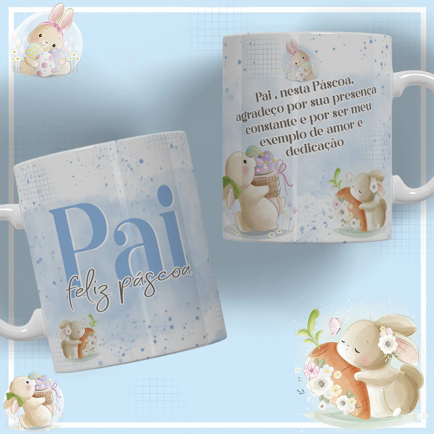 12 Artes para Caneca Páscoa Família Arquivos Editável 8