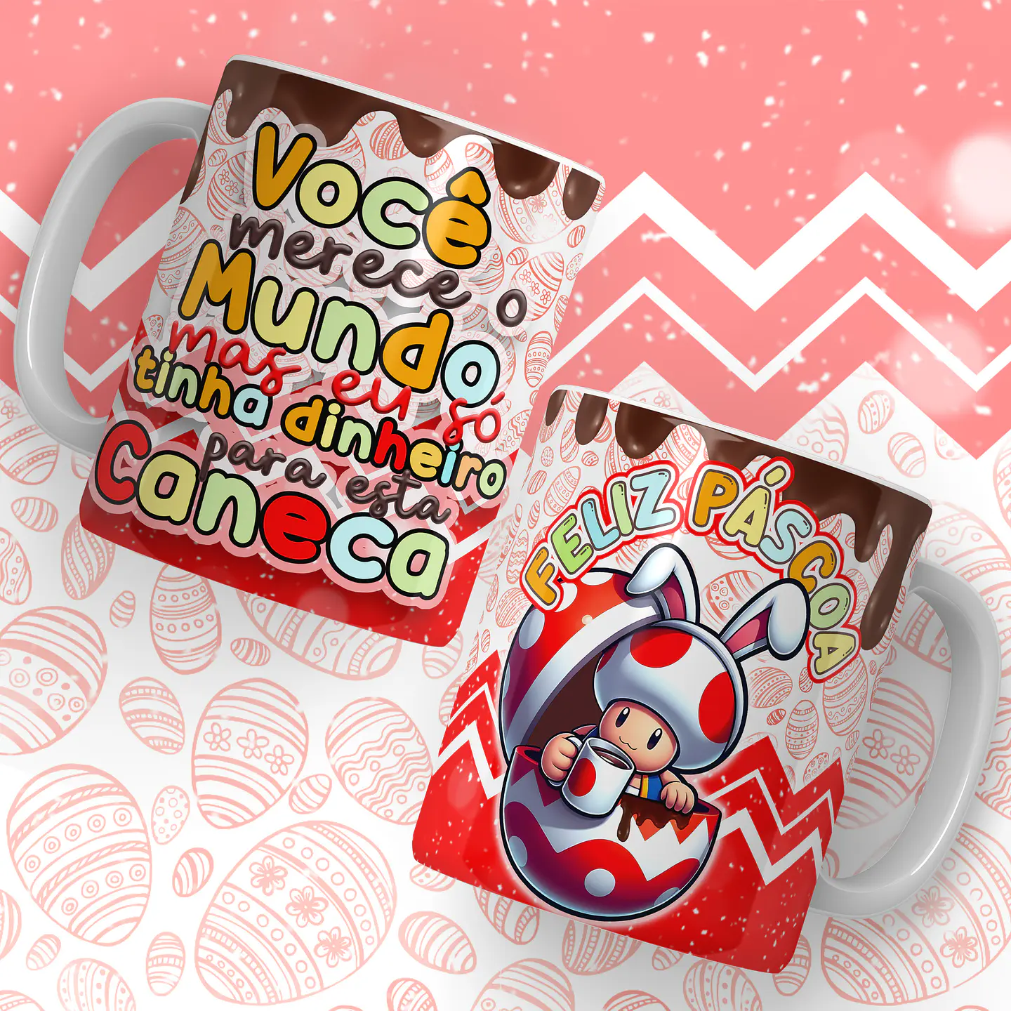 24 Artes para Caneca Super Mario Páscoa Arquivos em Jpg 15