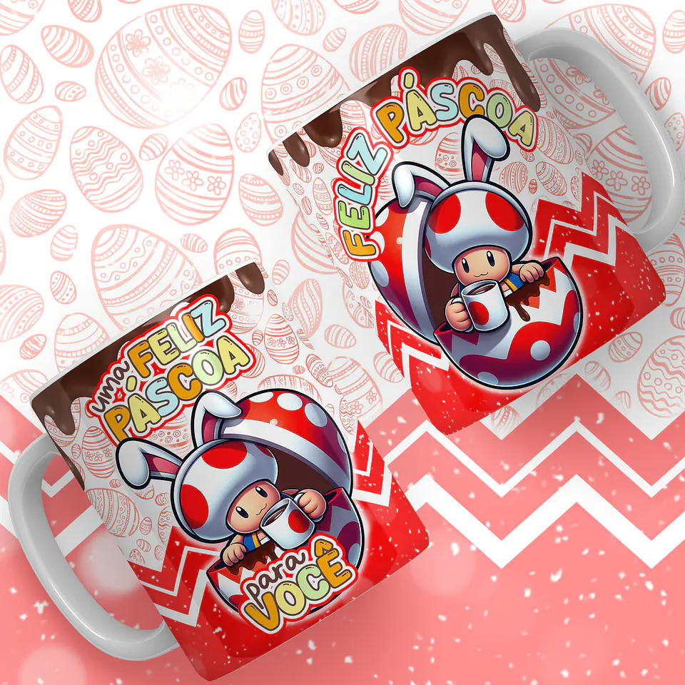 24 Artes para Caneca Super Mario Páscoa Arquivos em Jpg 16