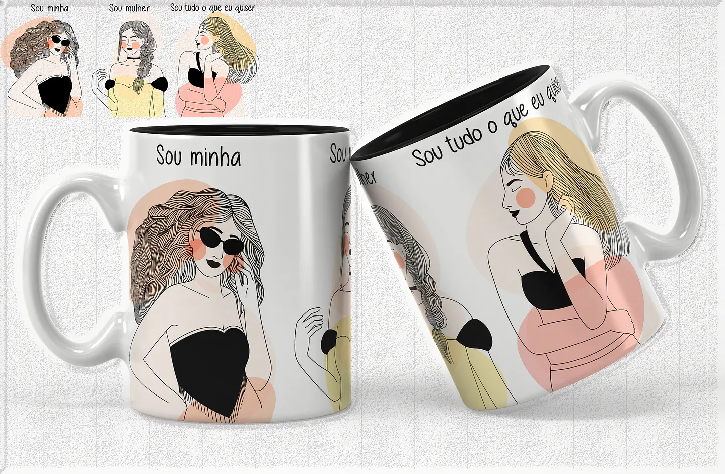 14 Artes para Caneca Empoderamento Feminino Arquivos Editável 11