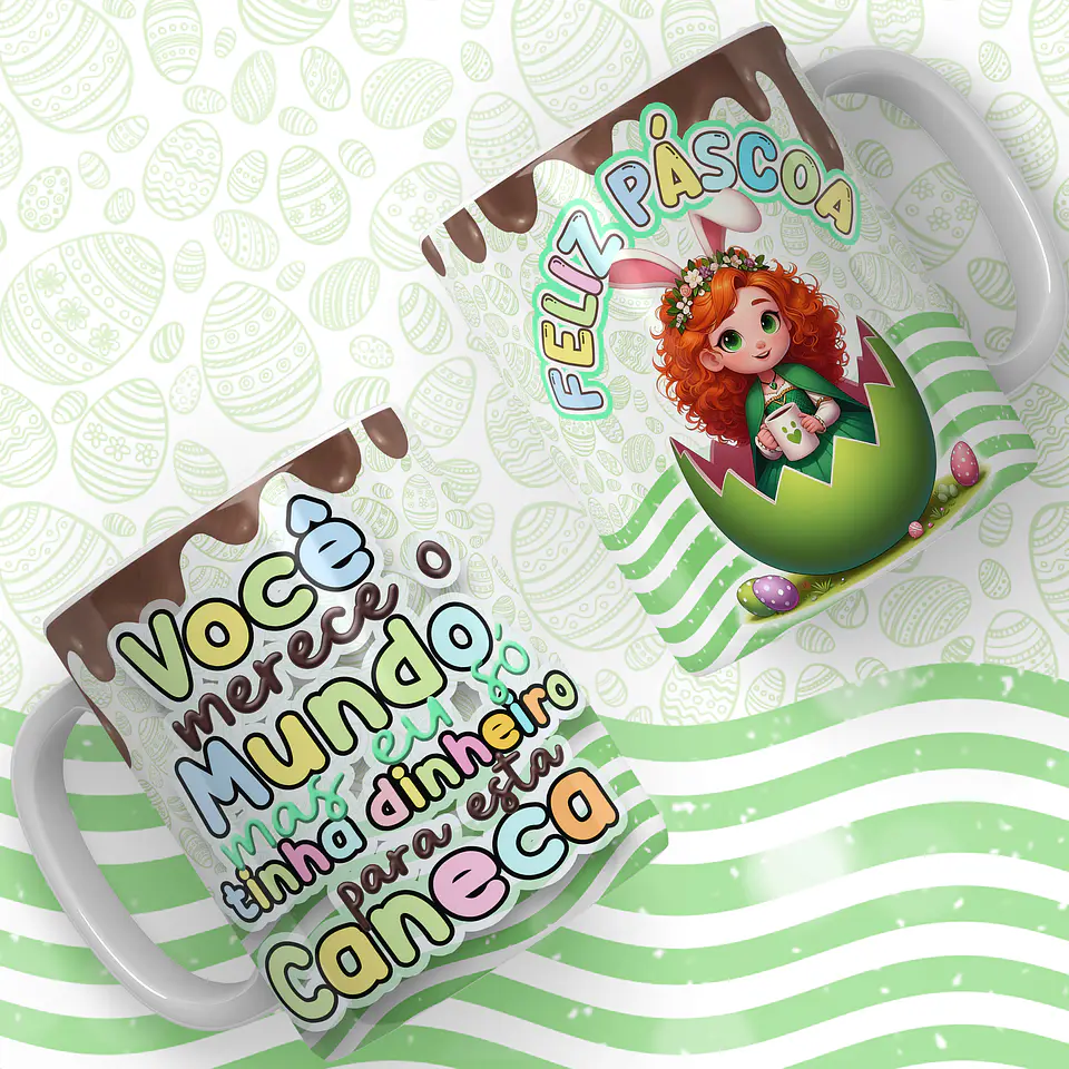 66 Artes para Caneca Páscoa Princesas Arquivos em Jpg  20