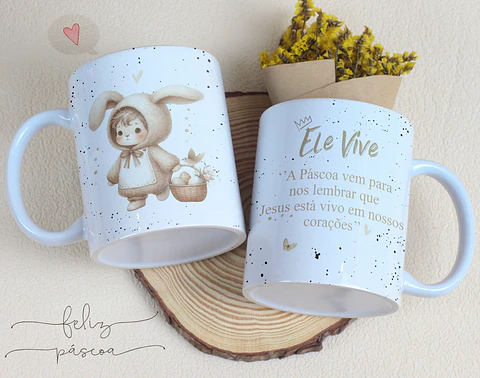14 Artes para Caneca Páscoa Cristã Arquivos Editável
