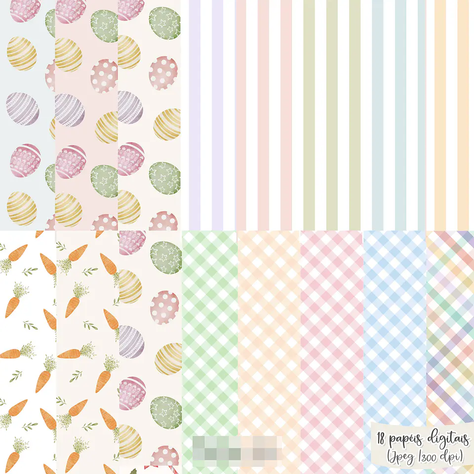 Kit Digital Páscoa Jardim em Png  4