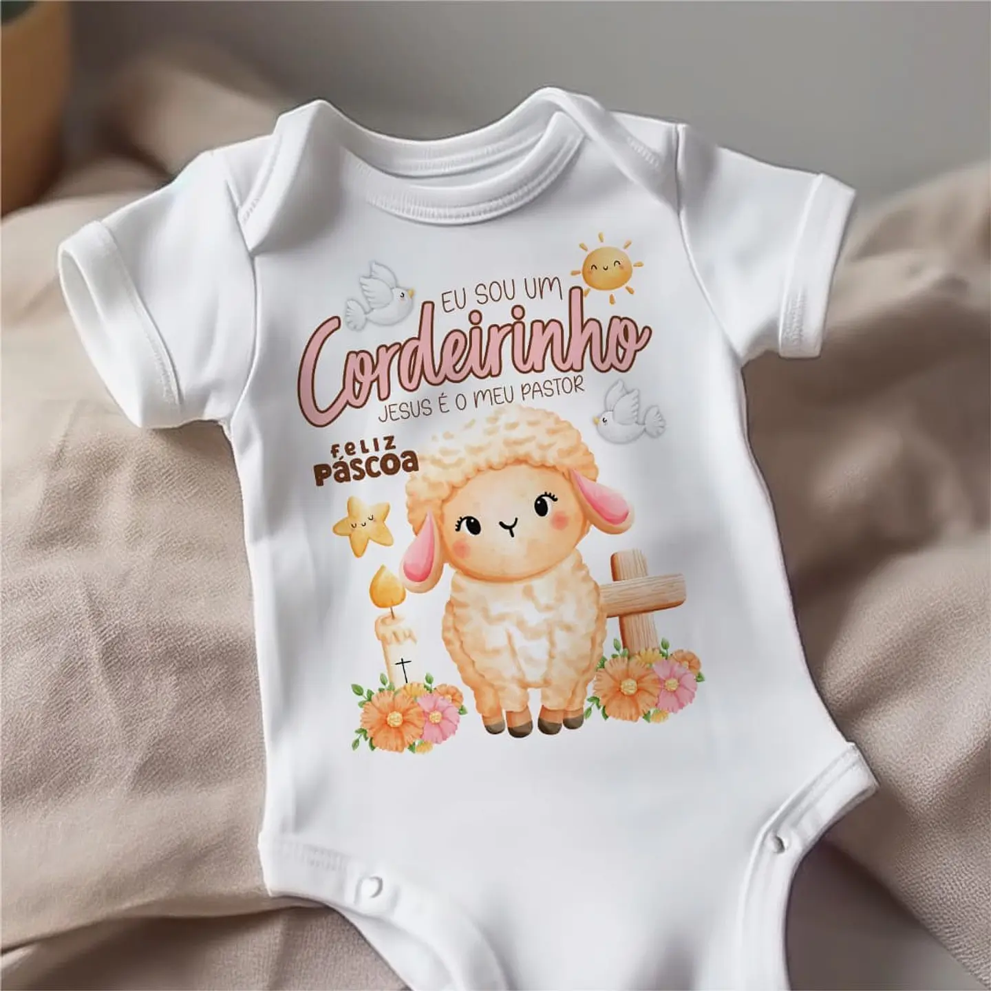 20 Artes para Body Páscoa Cristã Arquivo Editável  8