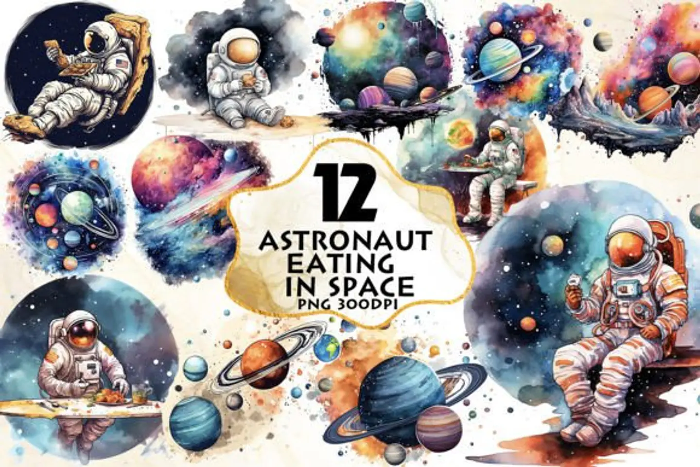 Kit Digital Mega Pacote Astronauta em Png 4