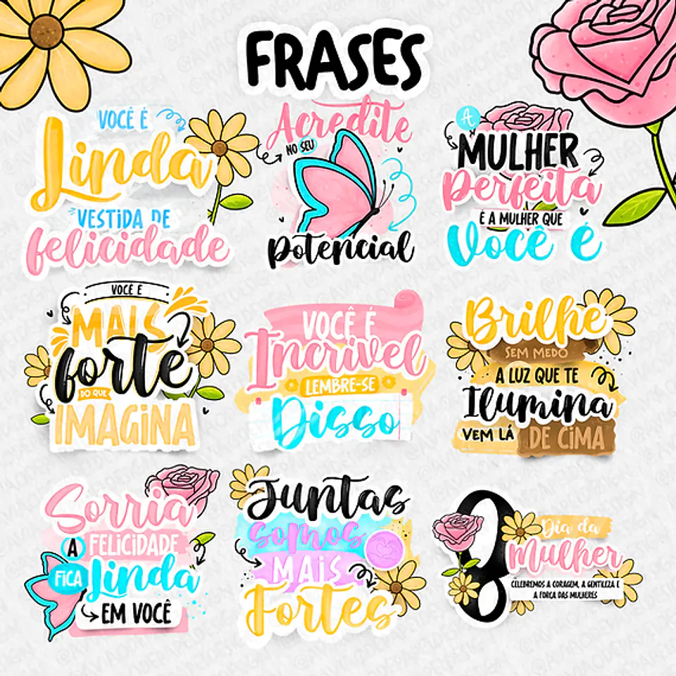 Kit Digital Mimos Dia das Mulheres em Png 2