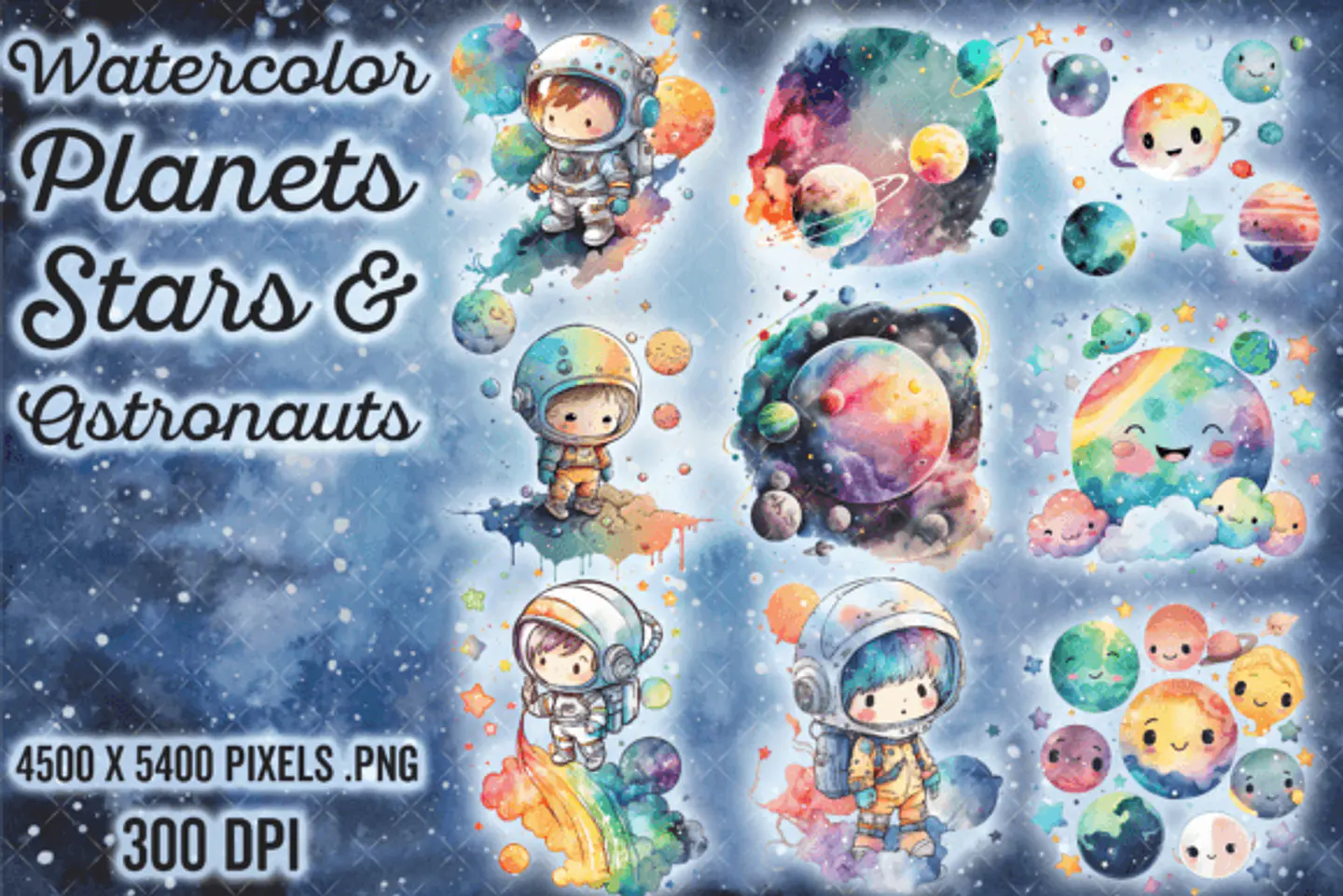 Kit Digital Mega Pacote Astronauta em Png 9