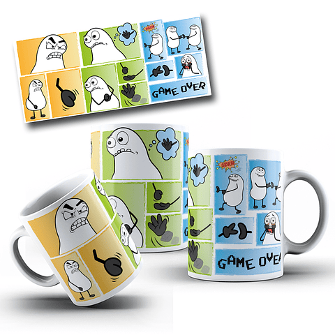 Arte Caneca Flork Game Over Arquivo em Jpg