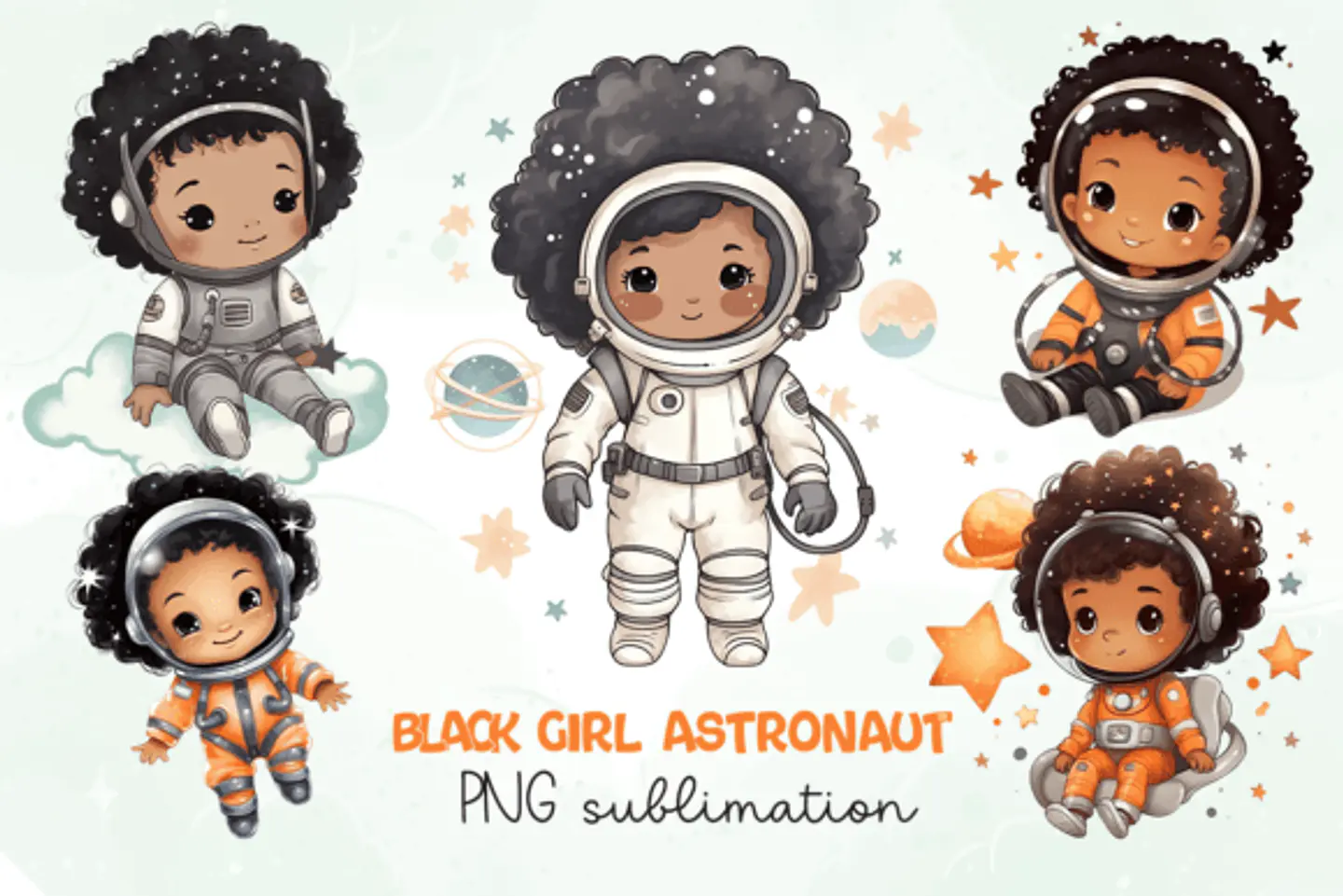 Kit Digital Mega Pacote Astronauta em Png 12
