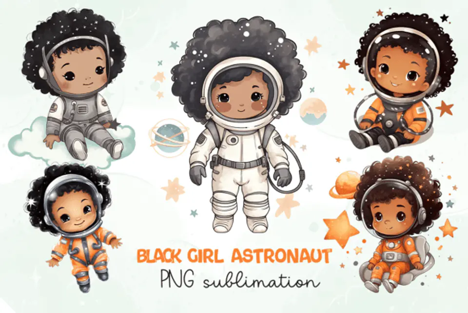Kit Digital Mega Pacote Astronauta em Png 12