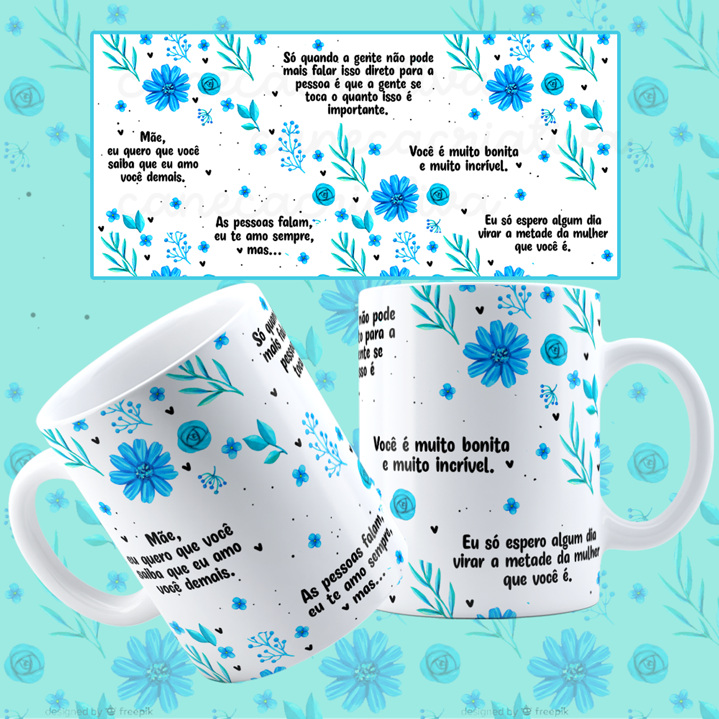 Arte Caneca Mãe quero que você saiba Arquivo em Jpg  1