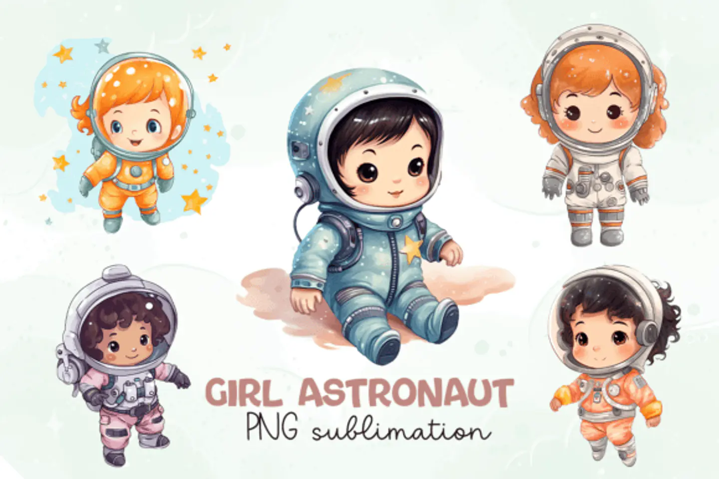 Kit Digital Mega Pacote Astronauta em Png 13