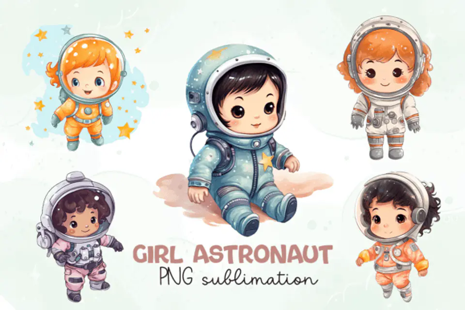 Kit Digital Mega Pacote Astronauta em Png 13