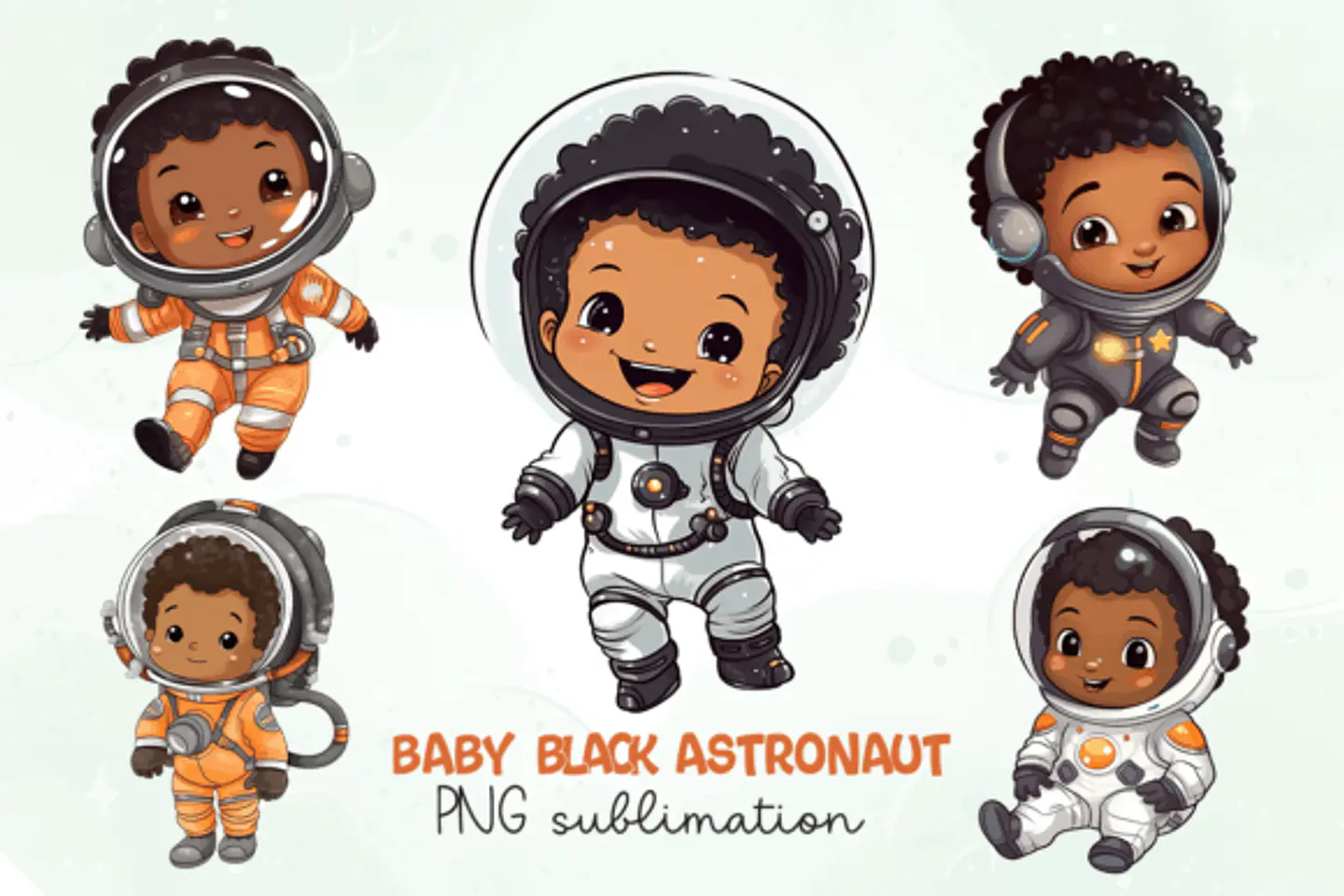 Kit Digital Mega Pacote Astronauta em Png 14