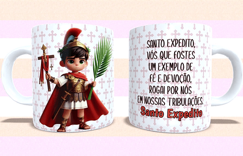 5 Arte para Caneca Santinhos cute Arquivo em Jpg 