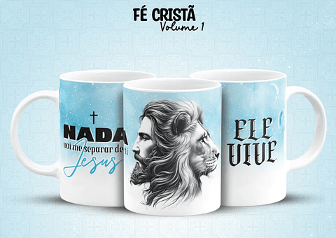 10 Arte para Caneca Fé Cristã Arquivo em Jpg
