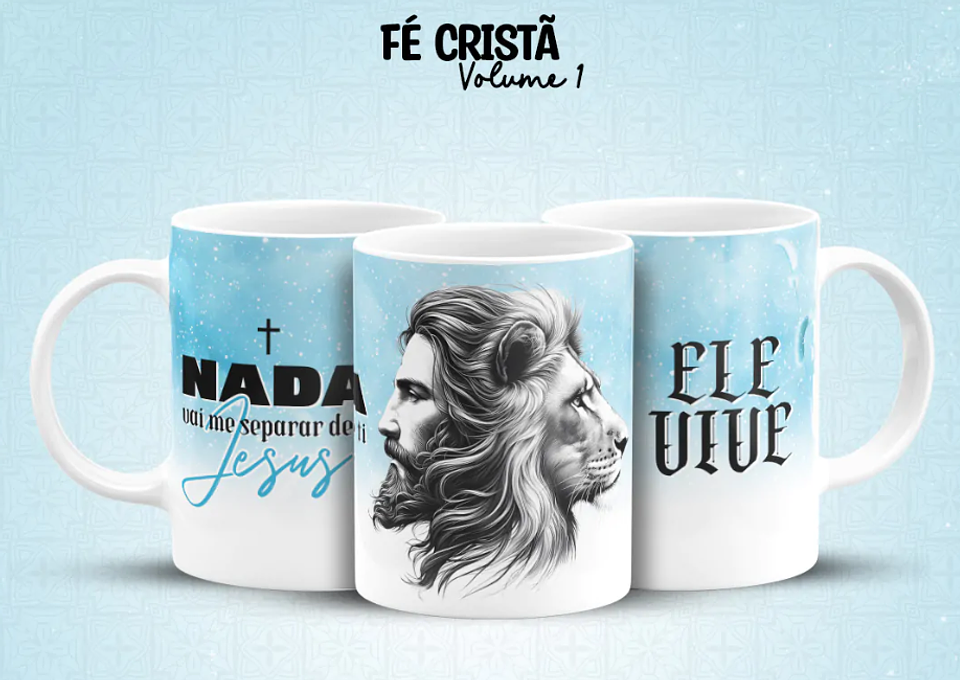 10 Arte para Caneca Fé Cristã Arquivo em Jpg 1