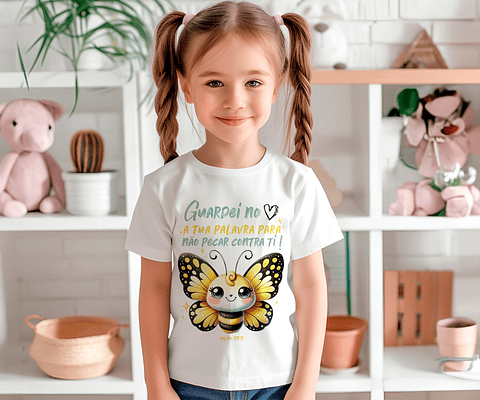 20 Arte para Camisa Infantil Abelinhas do Senhor Arquivo Editável