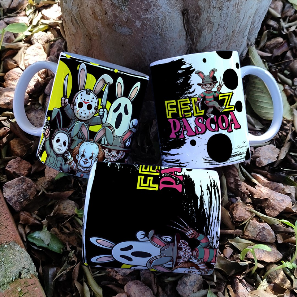 5 Arte para Caneca Páscoa Terror Arquivo em Jpg  5