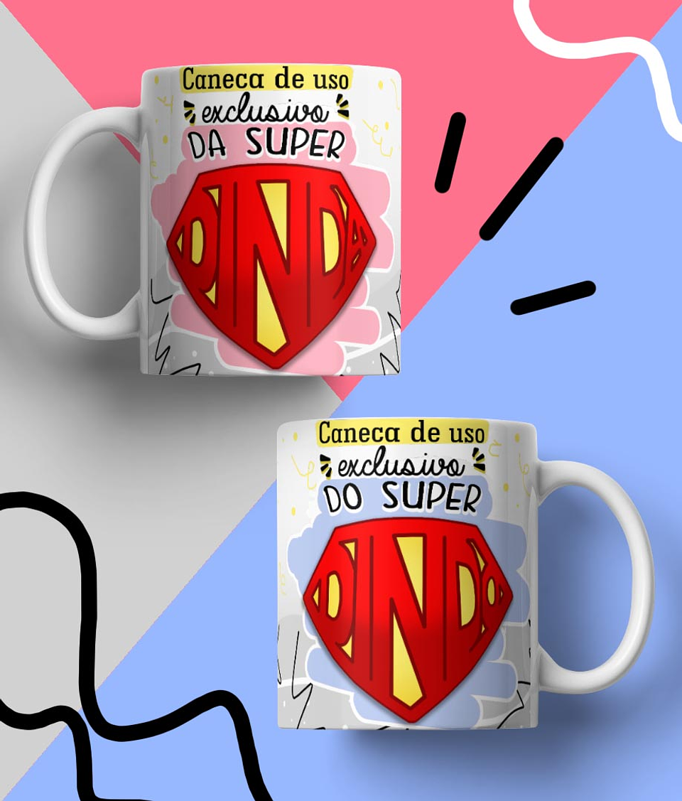 20 Arte para Caneca Supers Familia Arquivo em Jpg 1