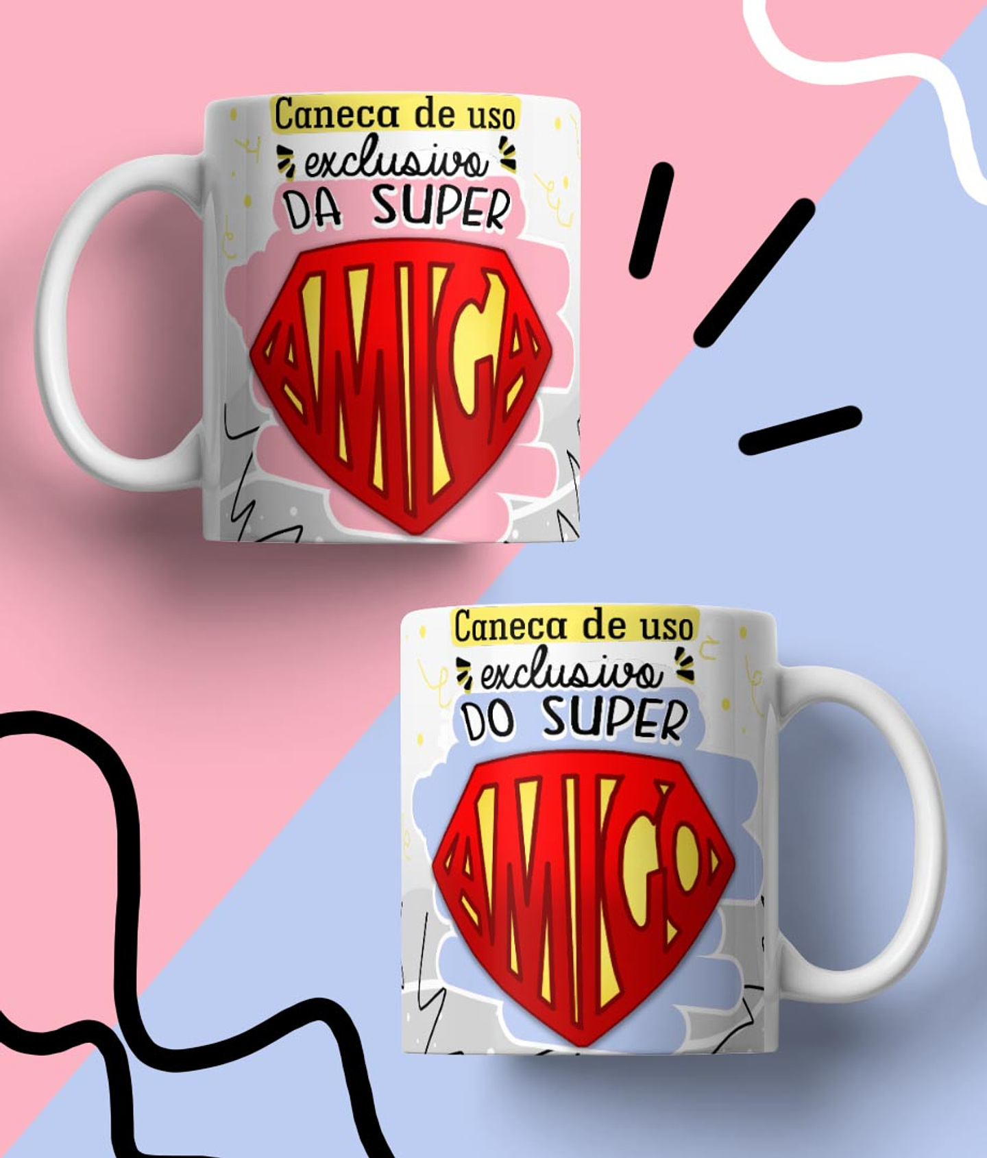 20 Arte para Caneca Supers Familia Arquivo em Jpg 2