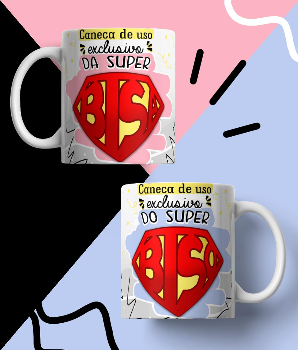 20 Arte para Caneca Supers Familia Arquivo em Jpg 3
