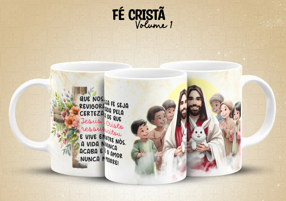 10 Arte para Caneca Fé Cristã Arquivo em Jpg 6