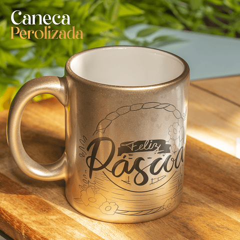 22 Arte para Caneca Páscoa Happy Arquivo em Jpg 