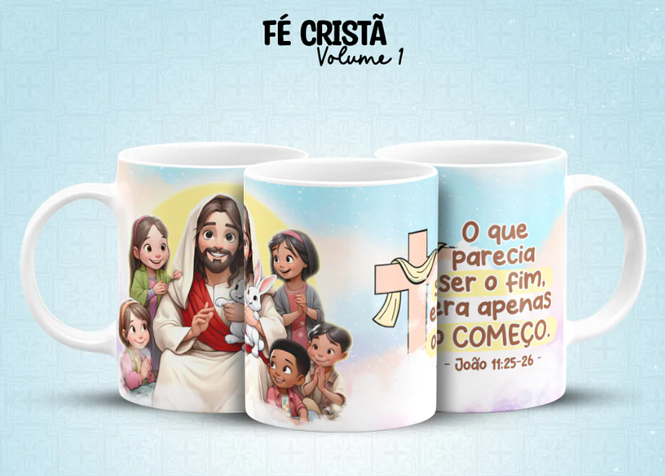 10 Arte para Caneca Fé Cristã Arquivo em Jpg 7