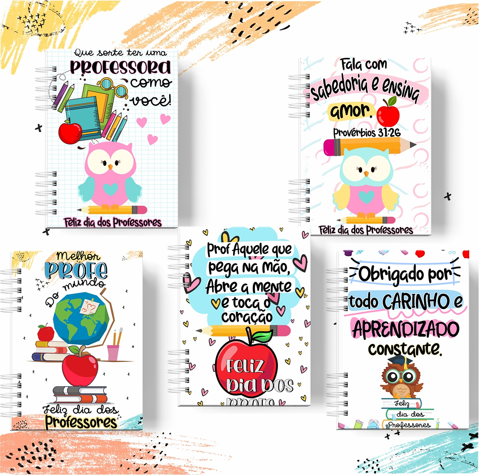 20 Arte para Caneca Camisa e Capa Agenda Dia dos Professores Arquivo Editável 5