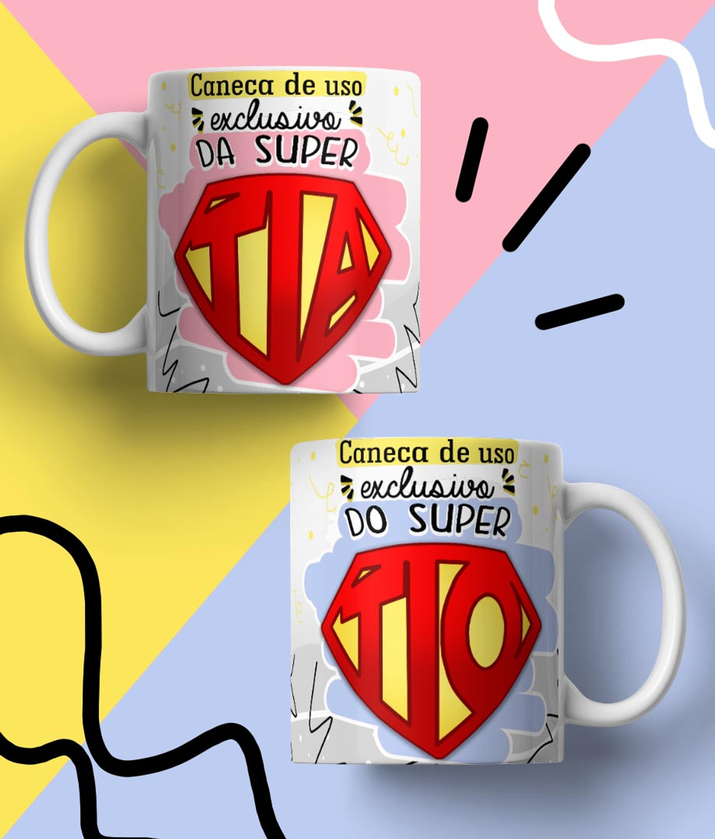 20 Arte para Caneca Supers Familia Arquivo em Jpg 5