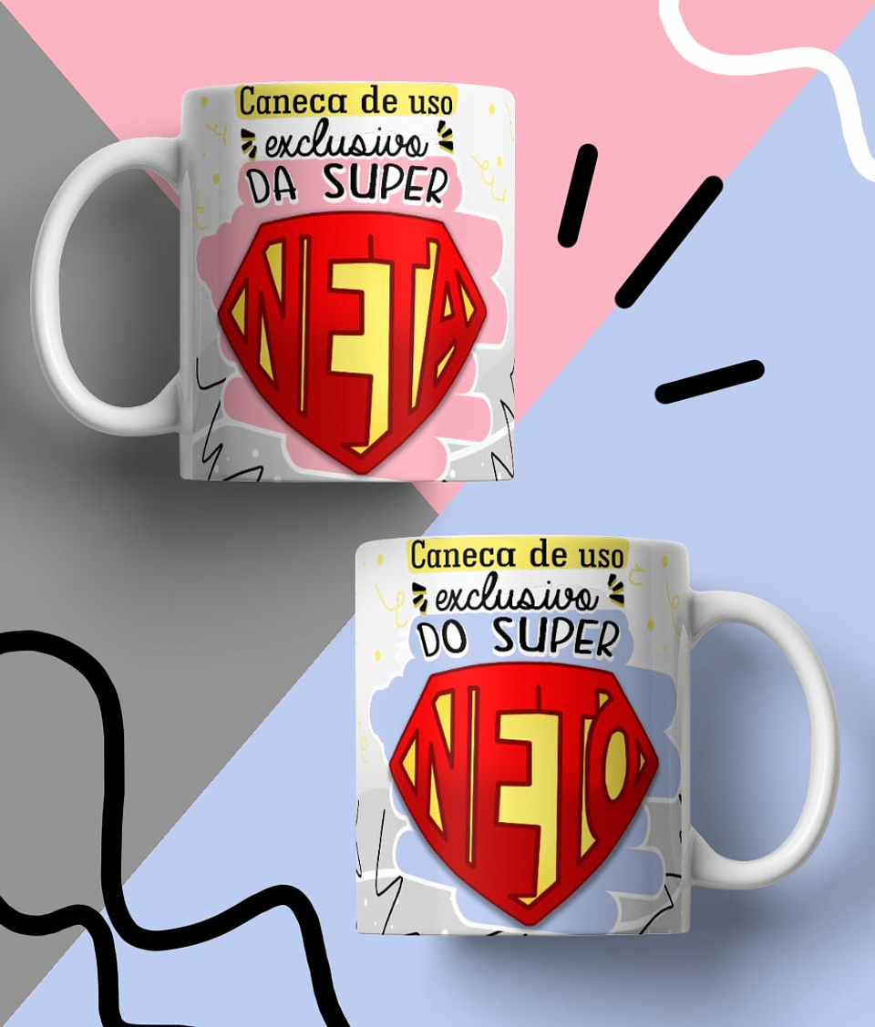 20 Arte para Caneca Supers Familia Arquivo em Jpg 7