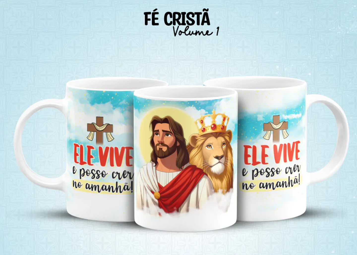 10 Arte para Caneca Fé Cristã Arquivo em Jpg 9