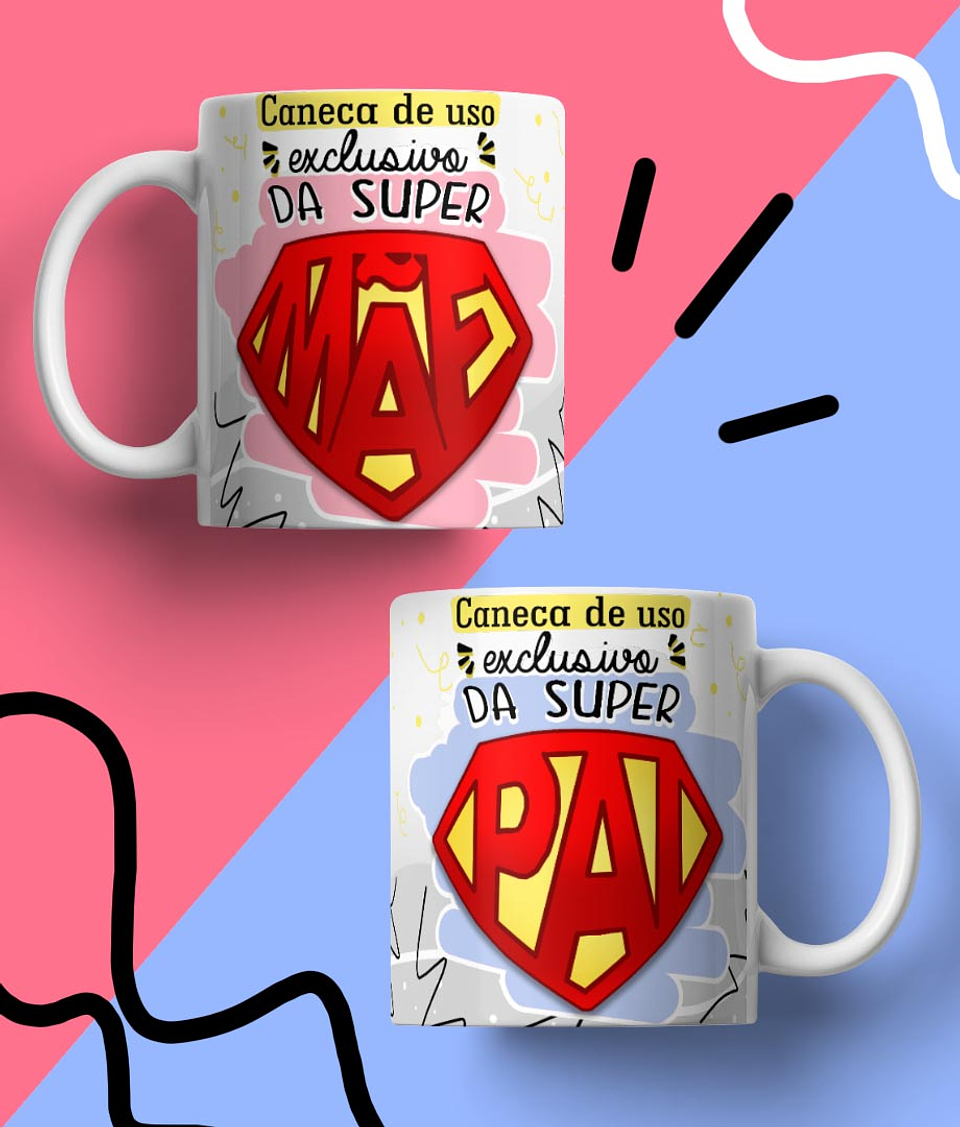 20 Arte para Caneca Supers Familia Arquivo em Jpg 8