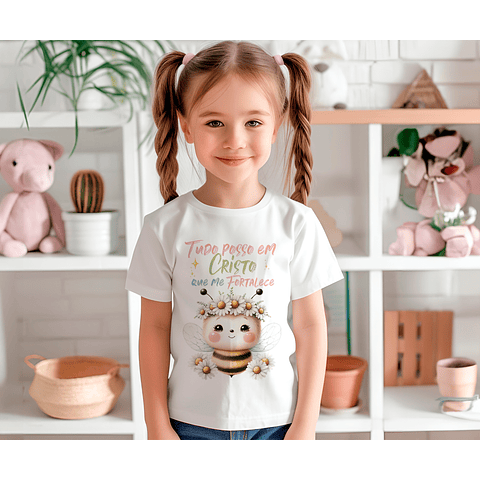 20 Arte para Camisa Infantil Abelinhas do Senhor Arquivo Editável