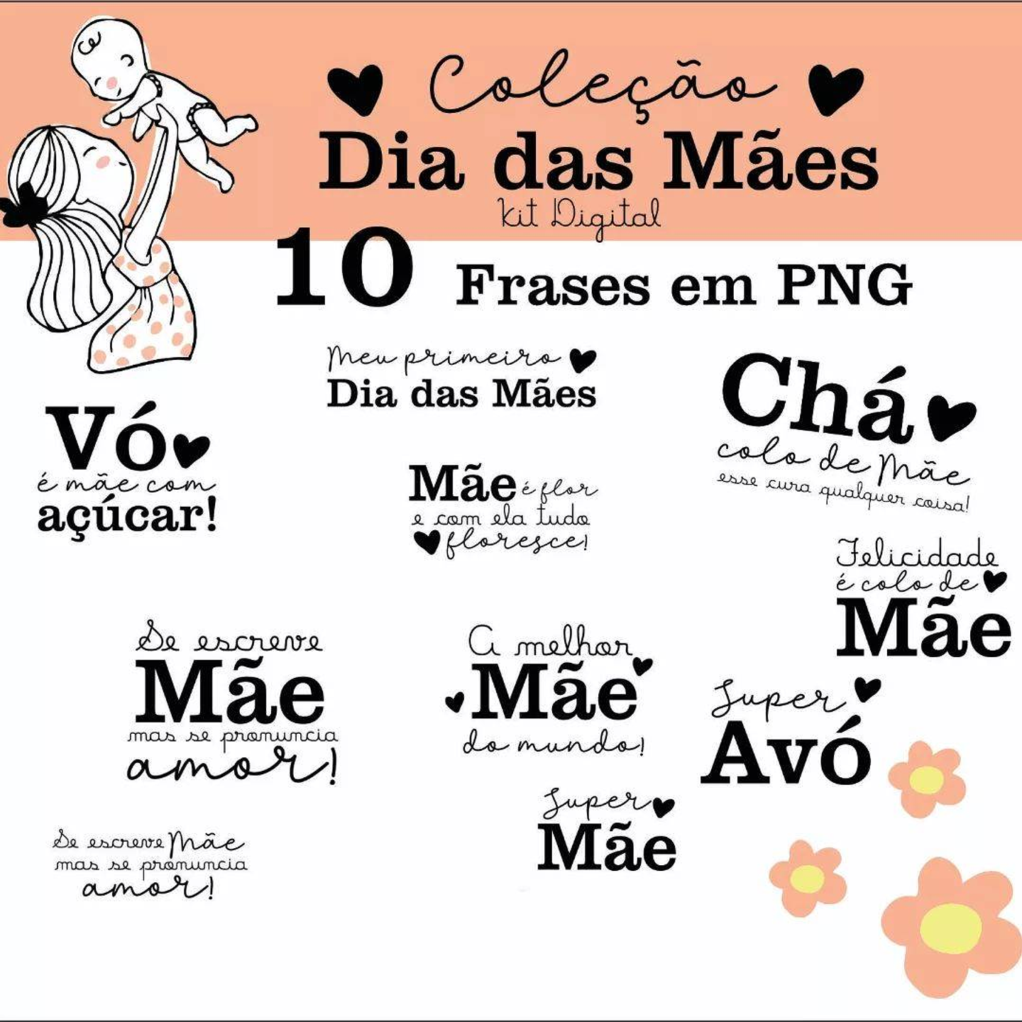 25 Arte para Caneca Dia das Mães Arquivo em Png 6