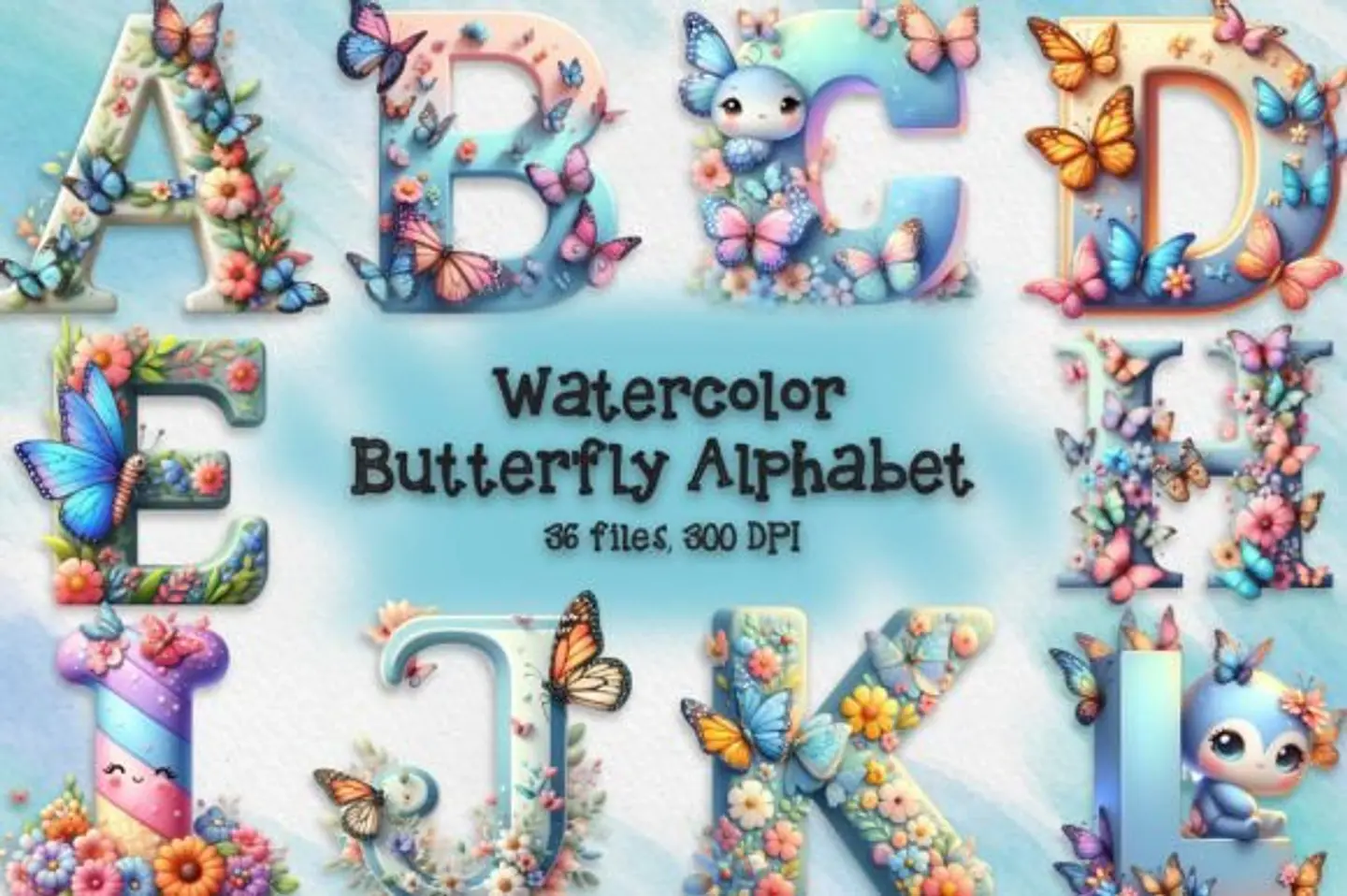 Kit Digital Alfabetos em Png  8