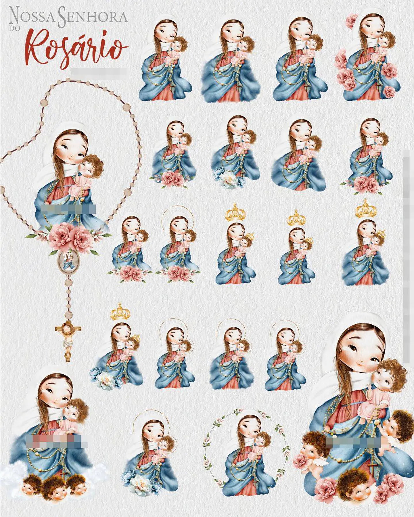 Kit Digital Nossa Senhora do Rosário em Png 2