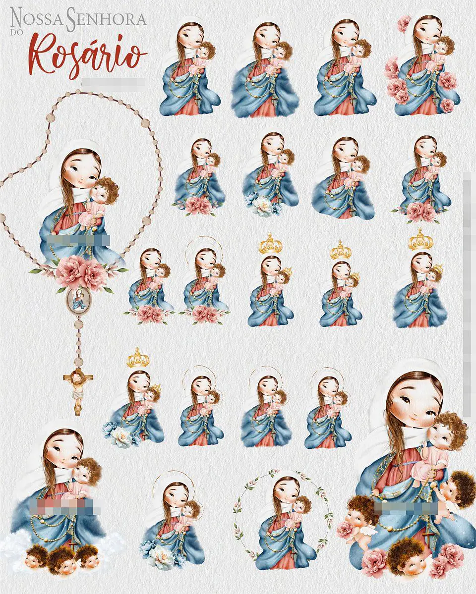 Kit Digital Nossa Senhora do Rosário em Png 2