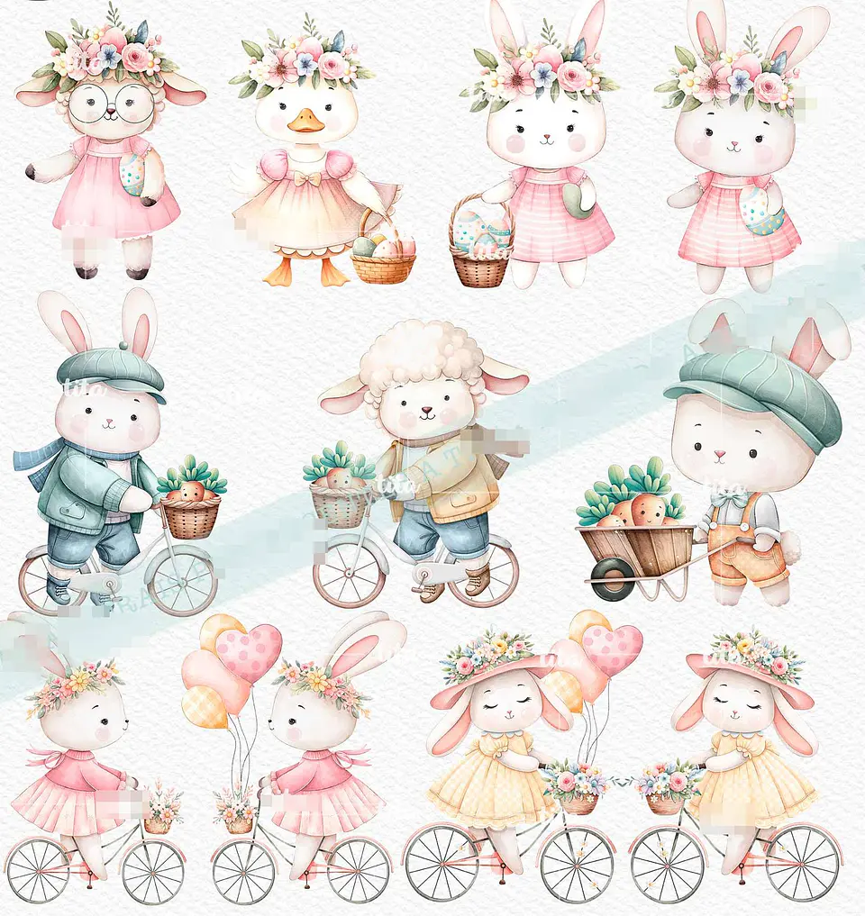 Kit Digital Páscoa Cut Bunnies em Png   3