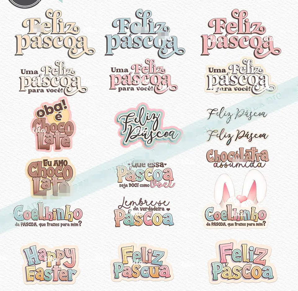 Kit Digital Páscoa Cut Bunnies em Png   5