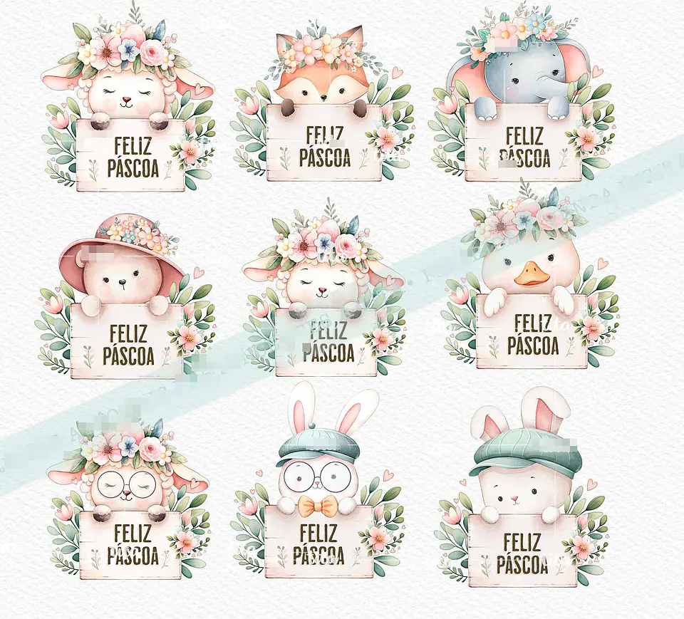 Kit Digital Páscoa Cut Bunnies em Png   6