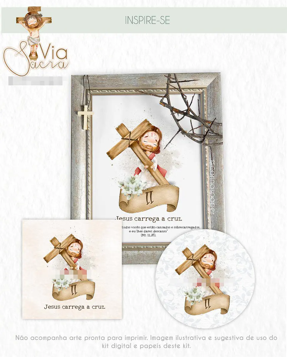 Kit Digital Via Sacra Aquarela em Png  3