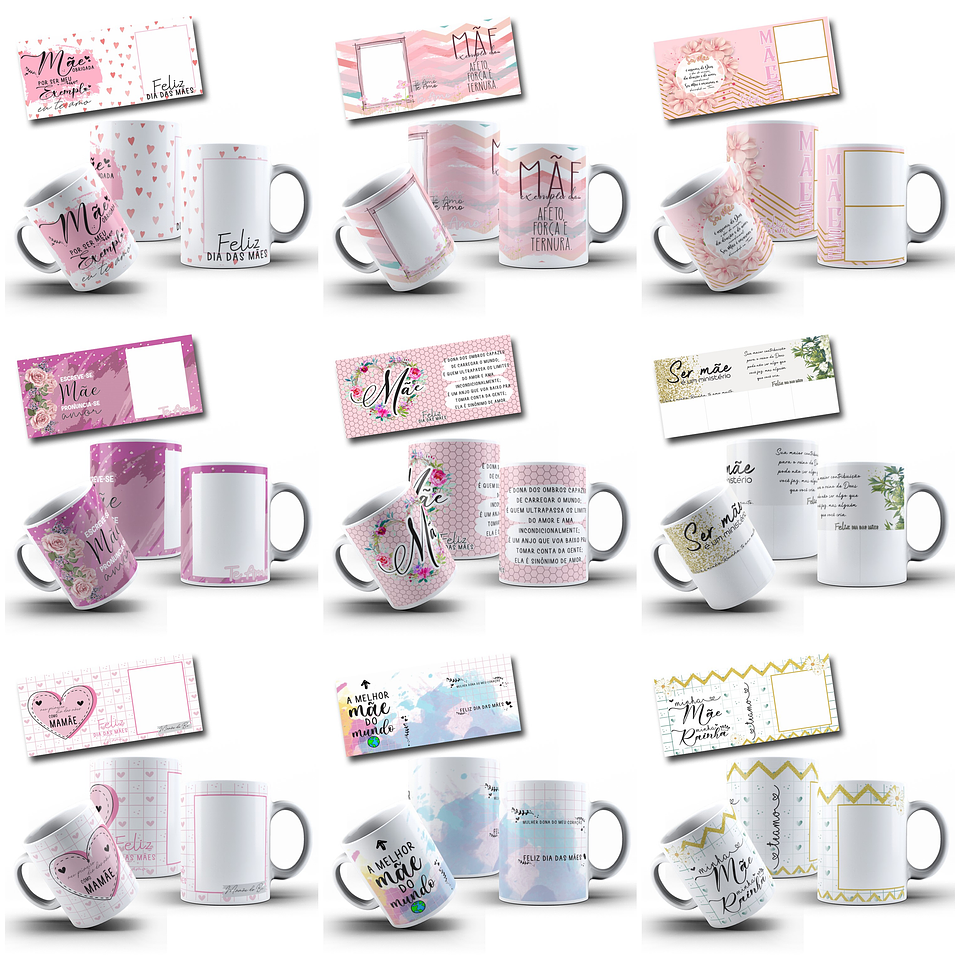 30 Arte para Caneca Ee Azulejo Dia das Mães Arquivo Editável 2