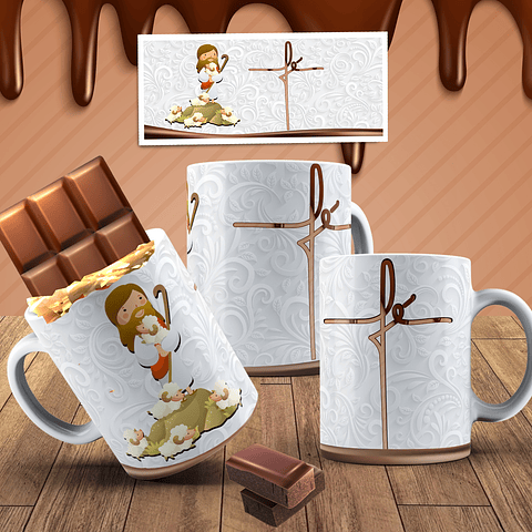 7 Arte para Caneca Páscoa Cristã Arquivo em Jpg