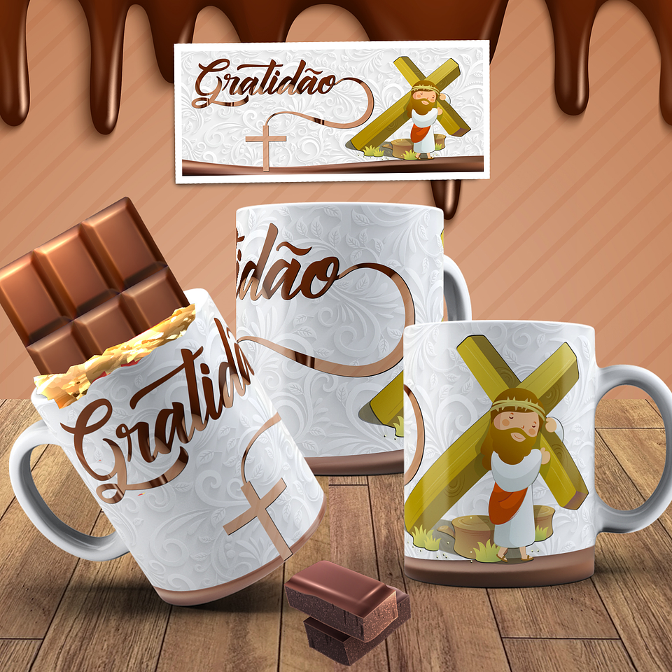 7 Arte para Caneca Páscoa Cristã Arquivo em Jpg 3