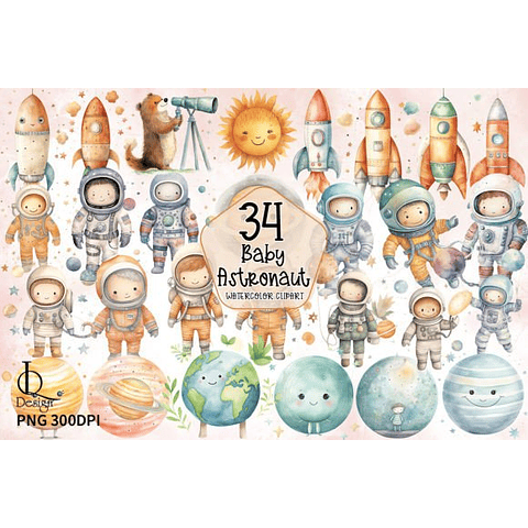 Kit Digital Mega Pacote Astronauta em Png