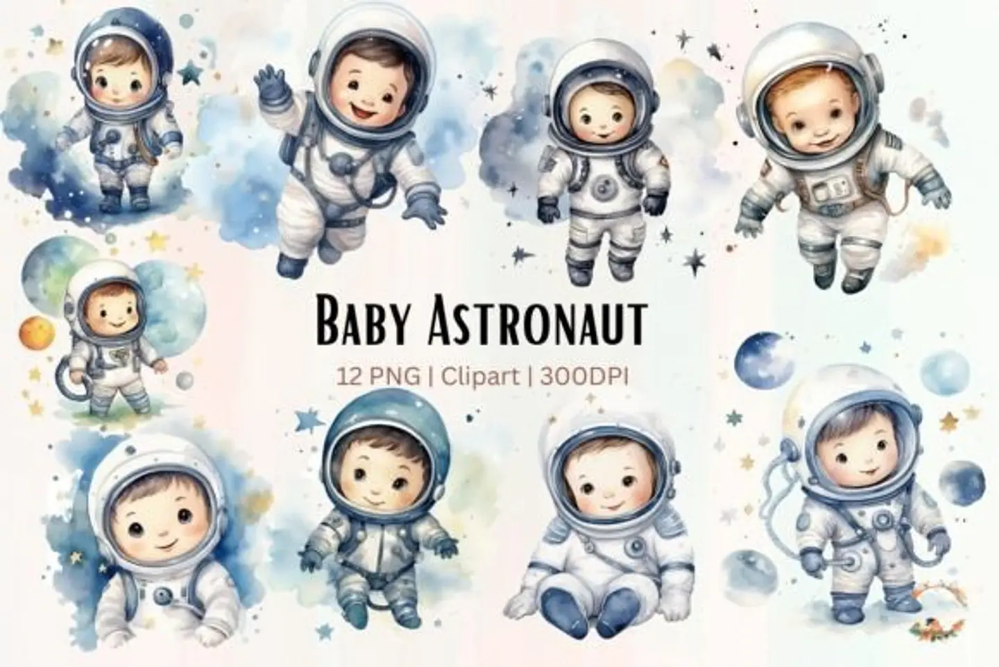 Kit Digital Mega Pacote Astronauta em Png 8